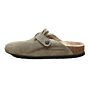 1028299 Boston gevoerd taupe suede dichte slipper