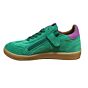 H1511 groen C lage retro sneaker/ paarse streep