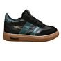 P1411 zwart L. retro zwart leren sneaker