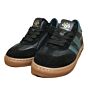 P1411 zwart L. retro zwart leren sneaker