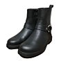 12494-922 zwart leren motorbike bootie