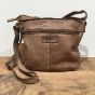 Harrington Road schoudertasje taupe leren tas