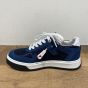 Jos 25422 blauw suede tennis met gele strepen