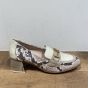 CHV254082 dichte hiel python/beige hak loafer