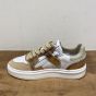 H1015 beige/wit combi lage basketball veter