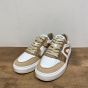 H1015 beige/wit combi lage basketball veter